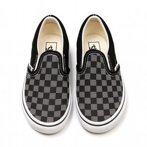 Kids Vans Slip-On Shoes Black Gray Checkerboard – Boys/Girls Size 13.5